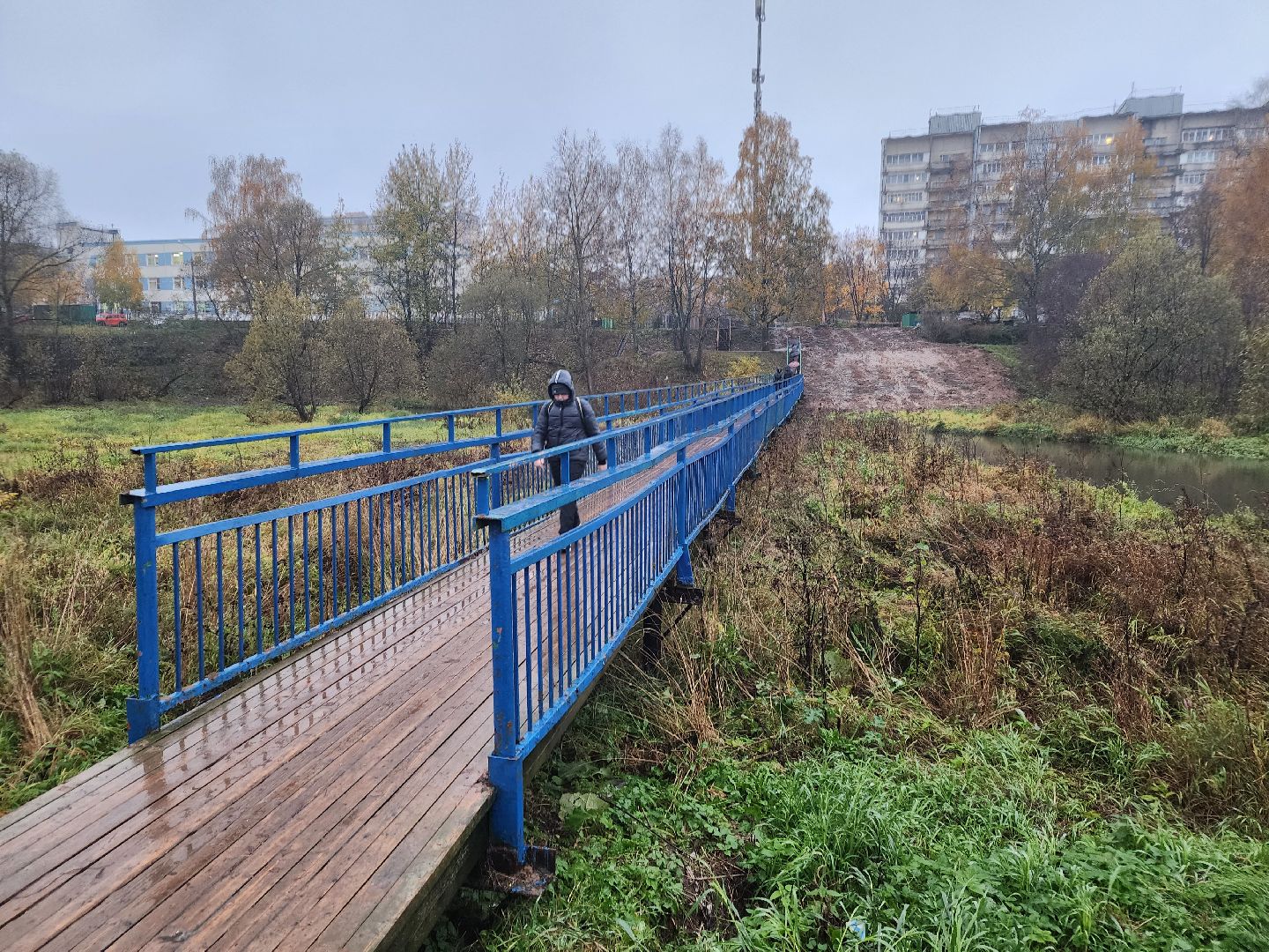 Нахабино, Мост, Школа, Река, благоуйстройство, пандусы,