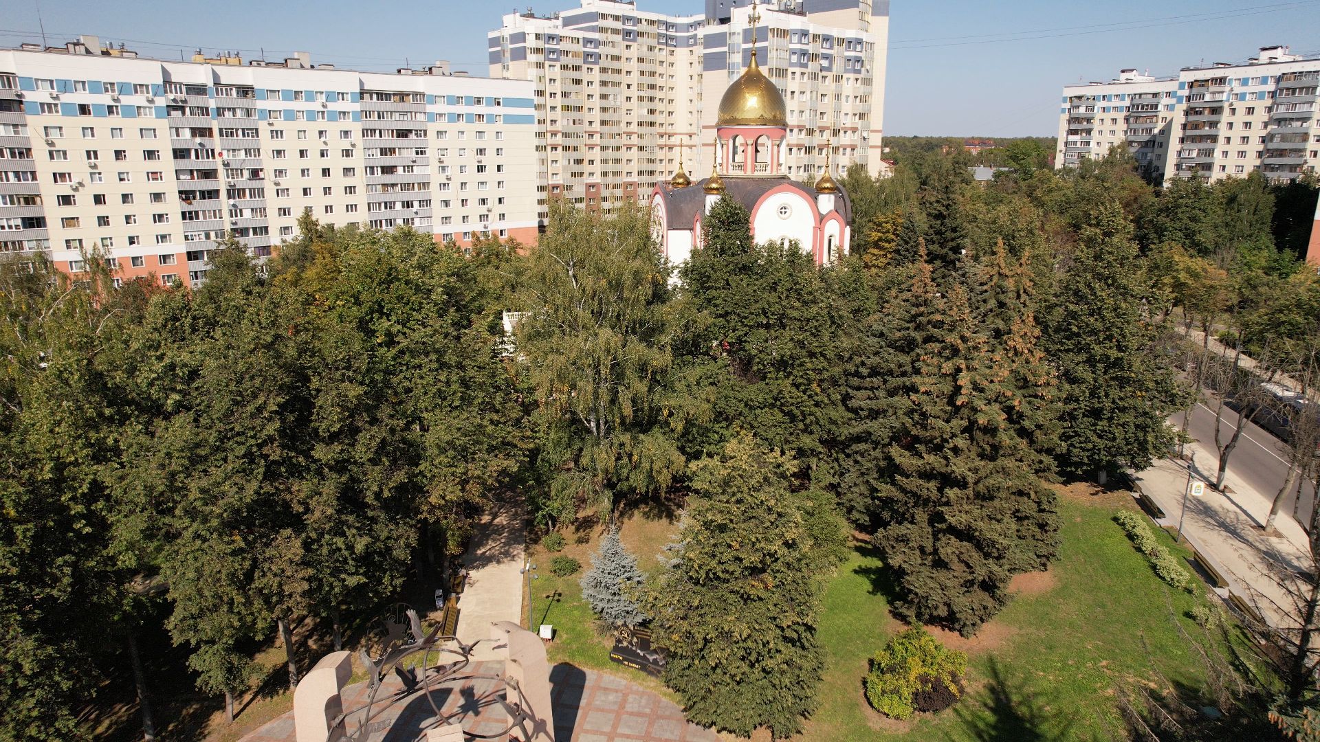 видное, благоустройство, пруд,видео с коптера,