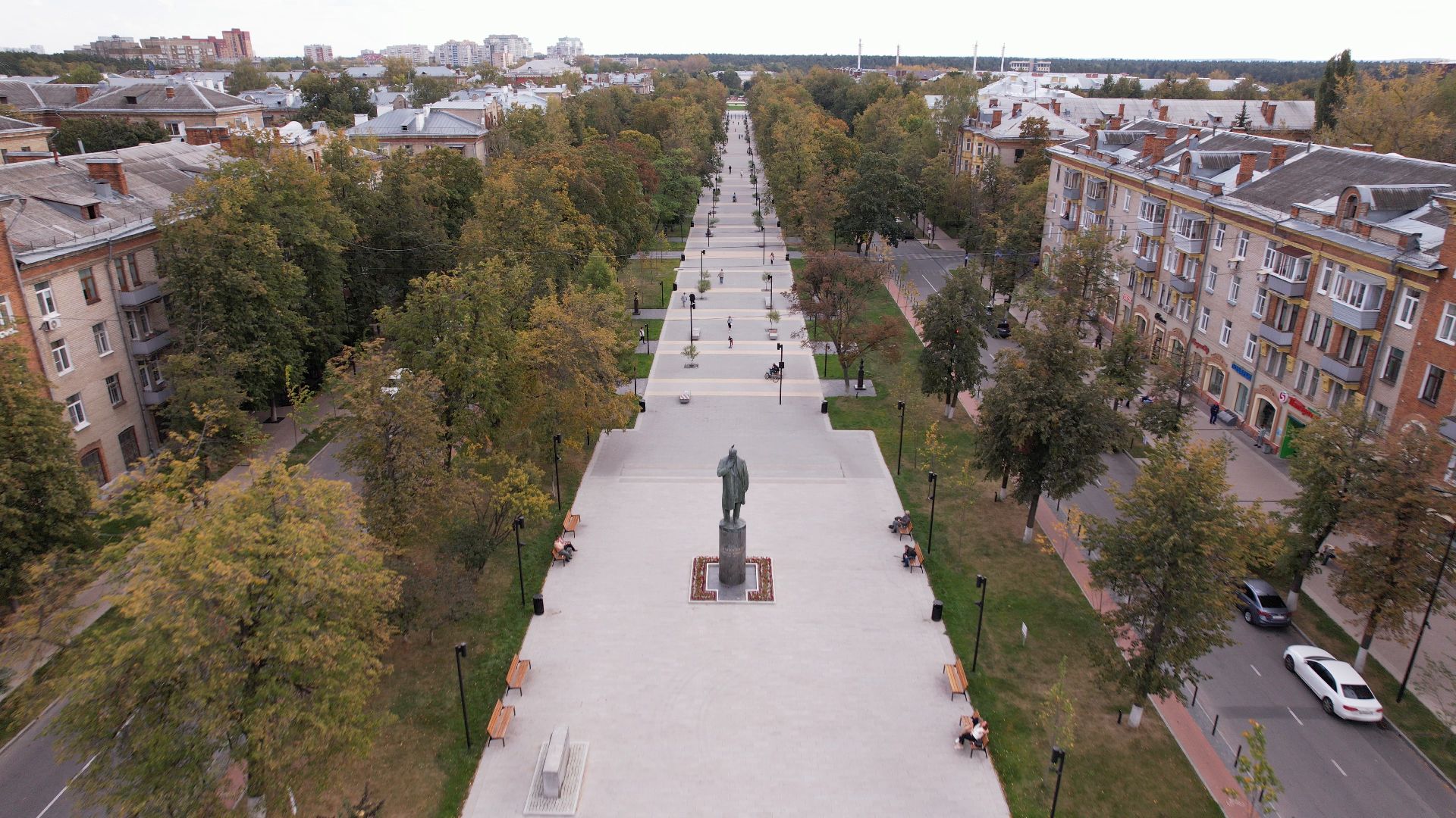 жуковский, благоустройство, история,видео с коптера,