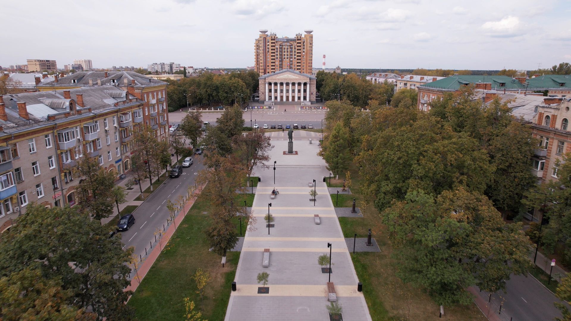 жуковский, благоустройство, история,видео с коптера,