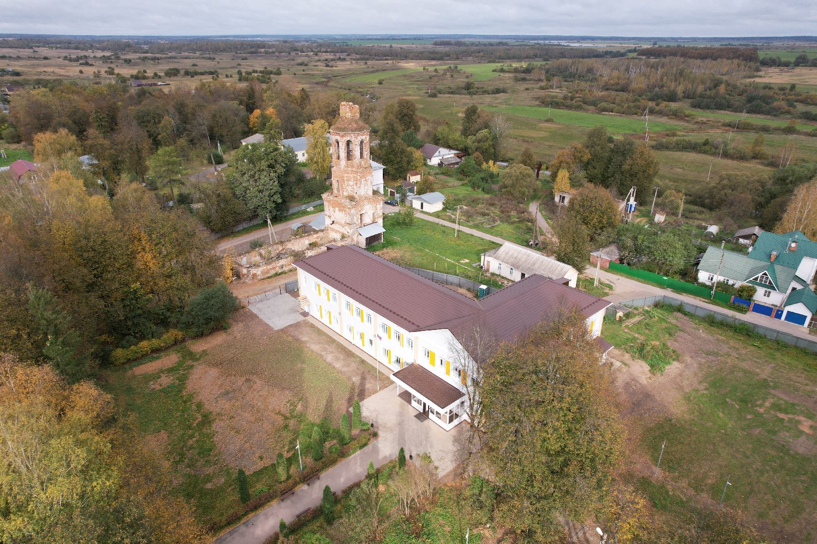 можайск, Клементьево, строительство, школа,видео с коптера,