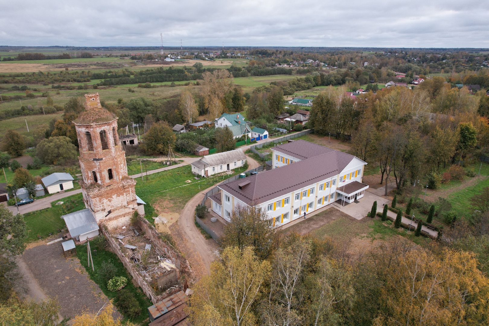 можайск, Клементьево, строительство, школа,видео с коптера,