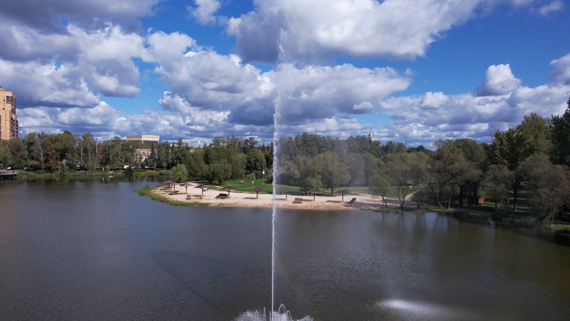 Реутов, благоустройство, пруд,видео с коптера,