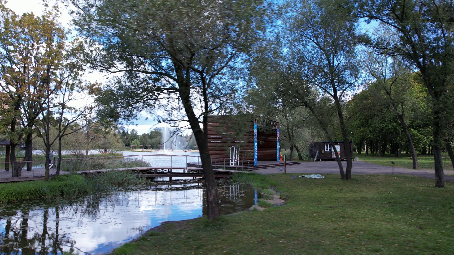 Реутов, благоустройство, пруд,видео с коптера,