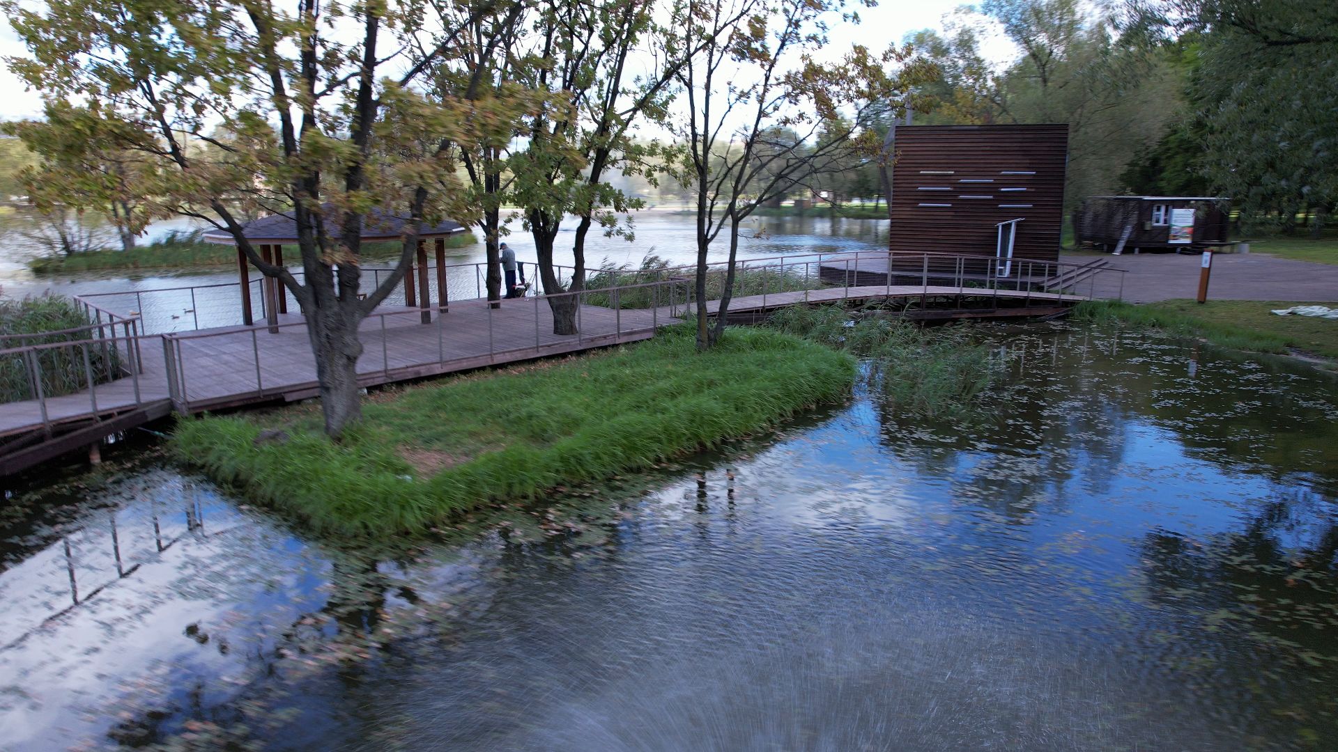 Реутов, благоустройство, пруд,видео с коптера,