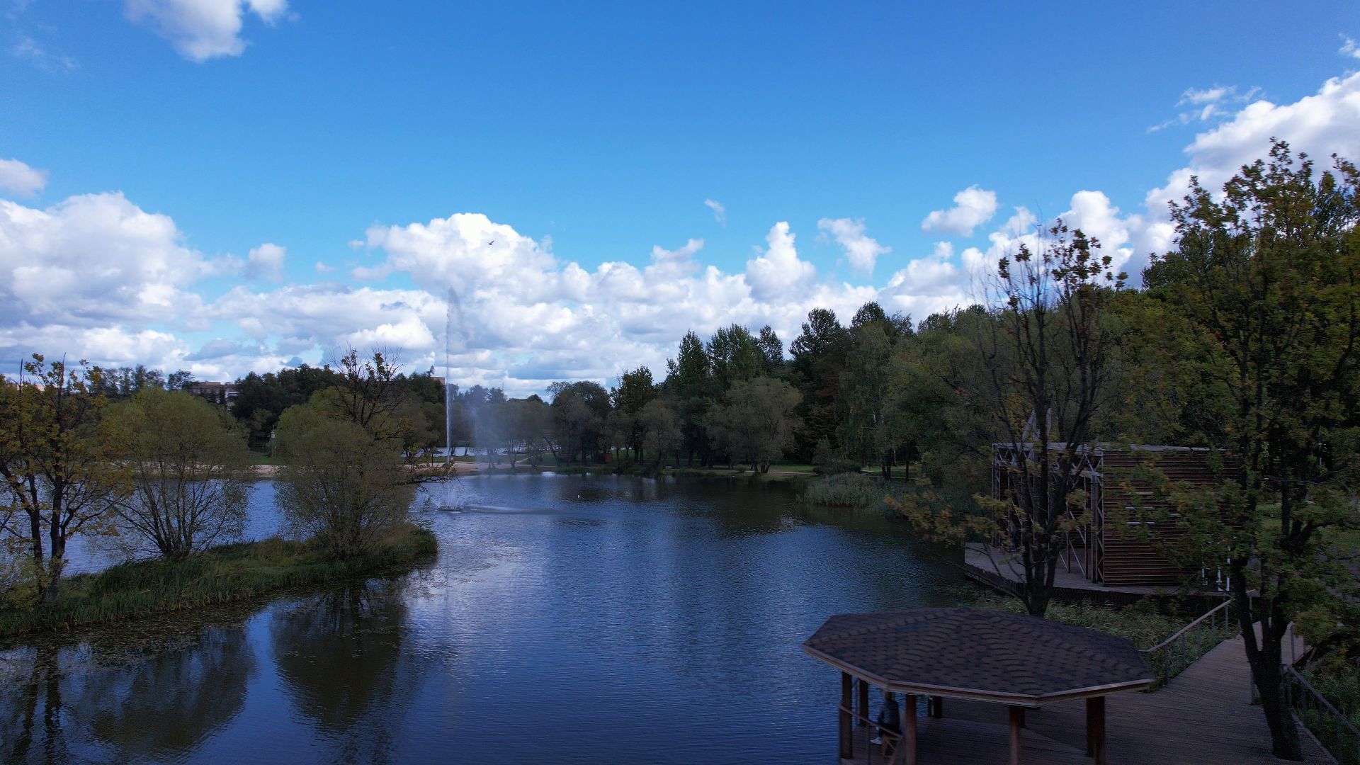 Реутов, благоустройство, пруд,видео с коптера,