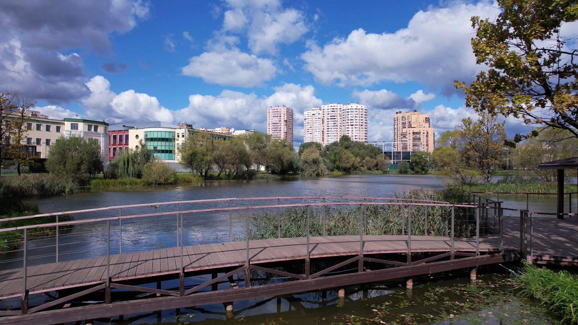 Реутов, благоустройство, пруд,видео с коптера,