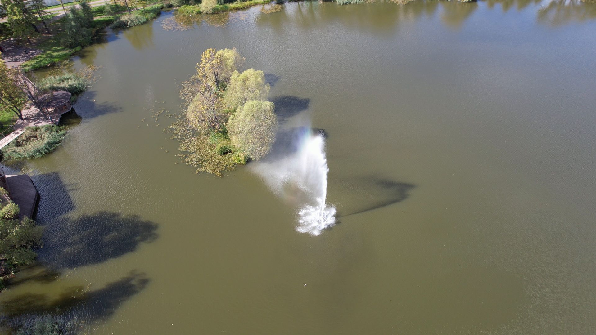 Реутов, благоустройство, пруд,видео с коптера,