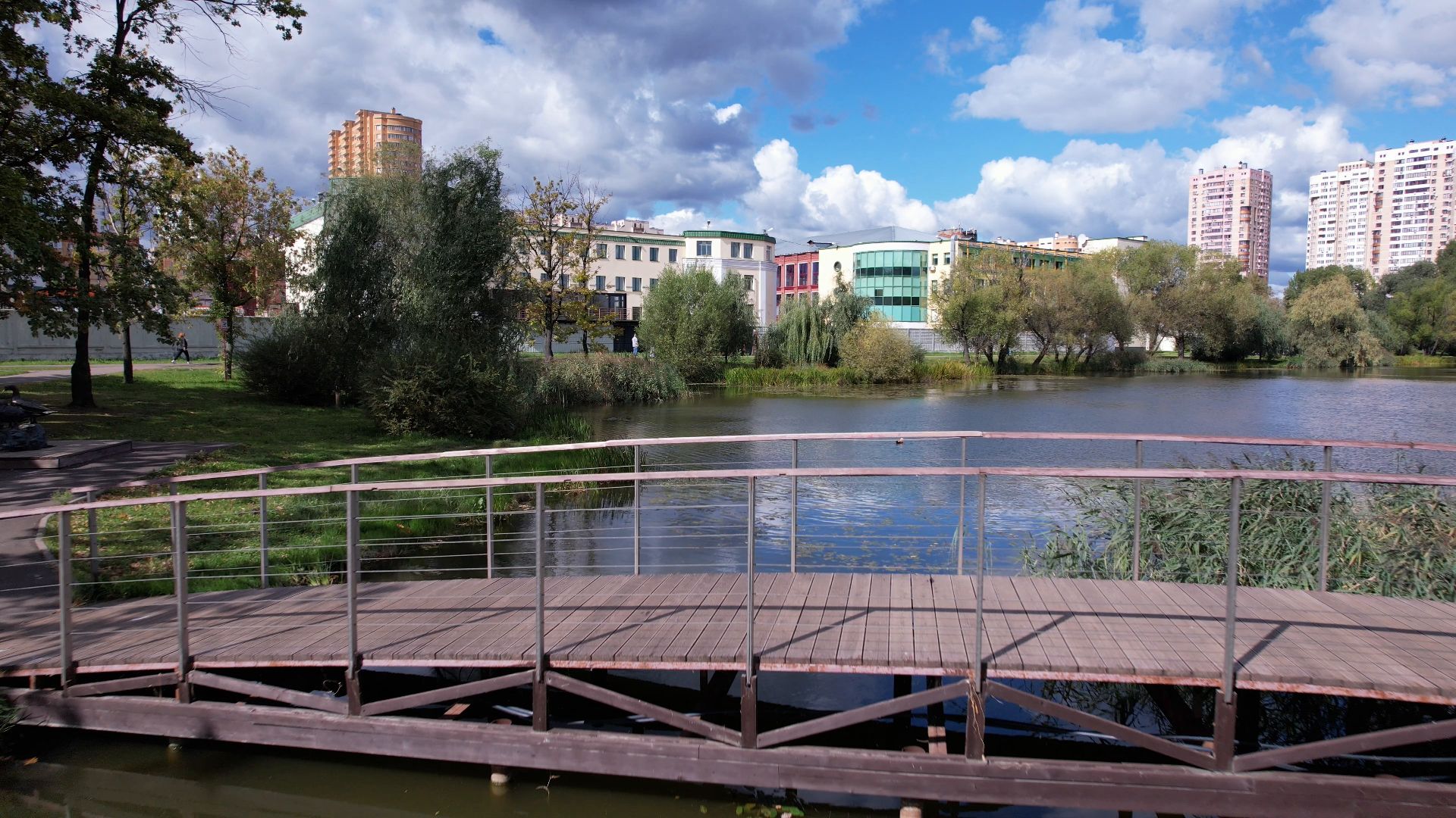 Реутов, благоустройство, пруд,видео с коптера,