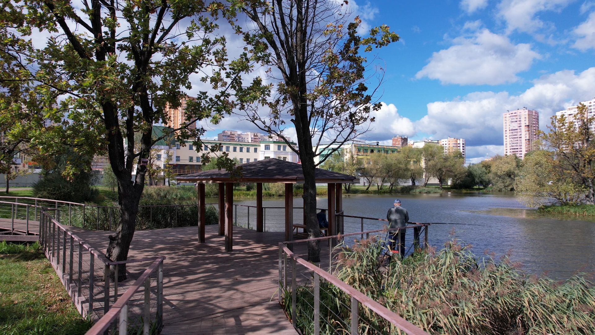 Реутов, благоустройство, пруд,видео с коптера,