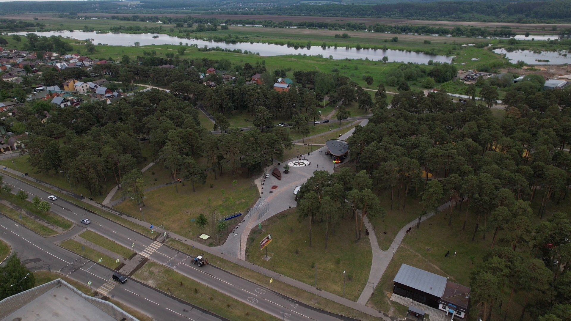 озера, парк, благоустройство,видео с коптера,