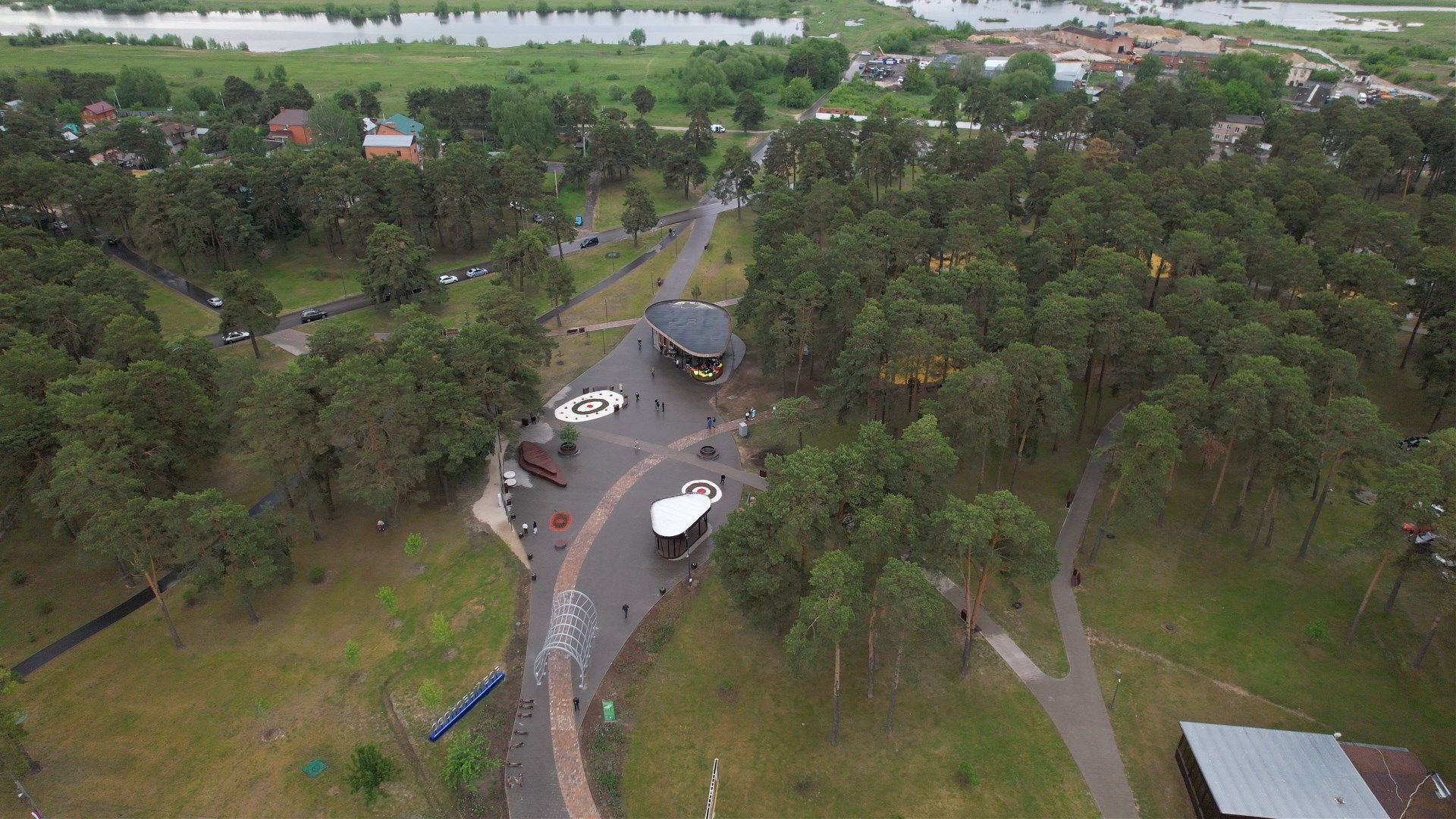 озера, парк, благоустройство,видео с коптера,