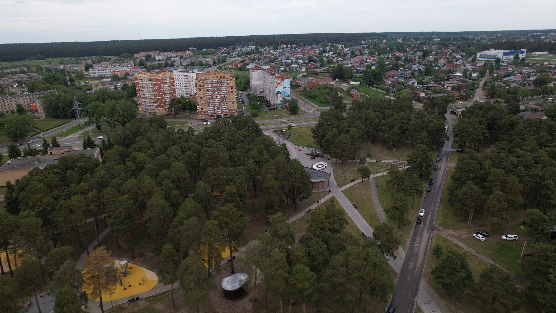 озера, парк, благоустройство,видео с коптера,