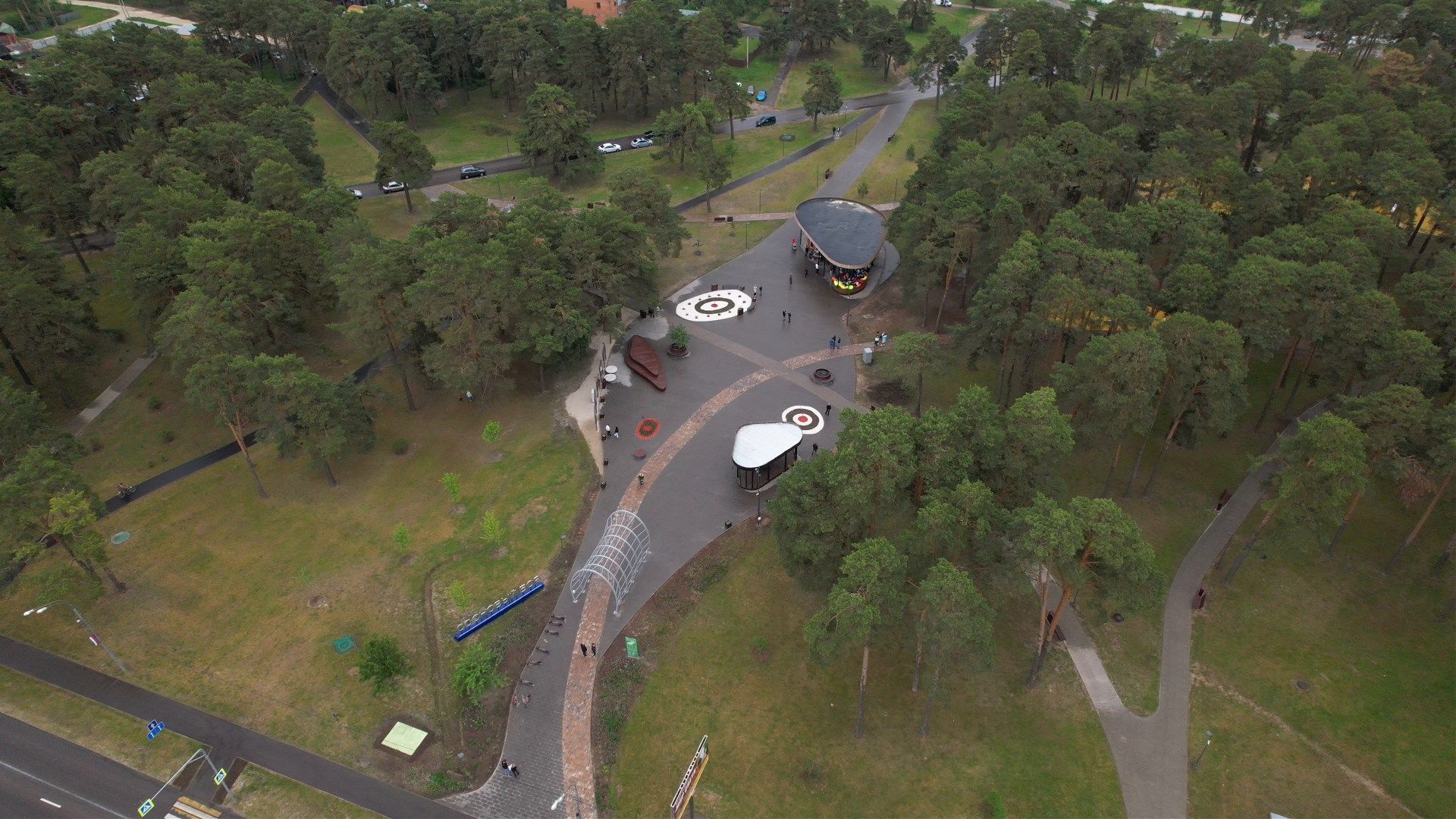 озера, парк, благоустройство,видео с коптера,