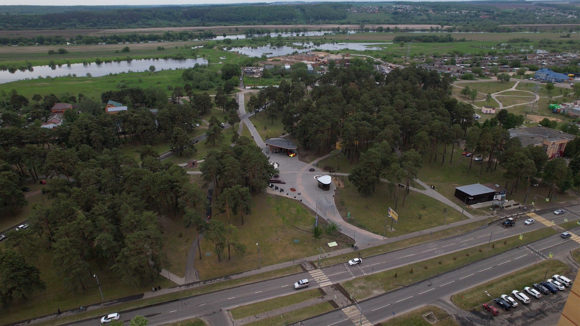 озера, парк, благоустройство,видео с коптера,