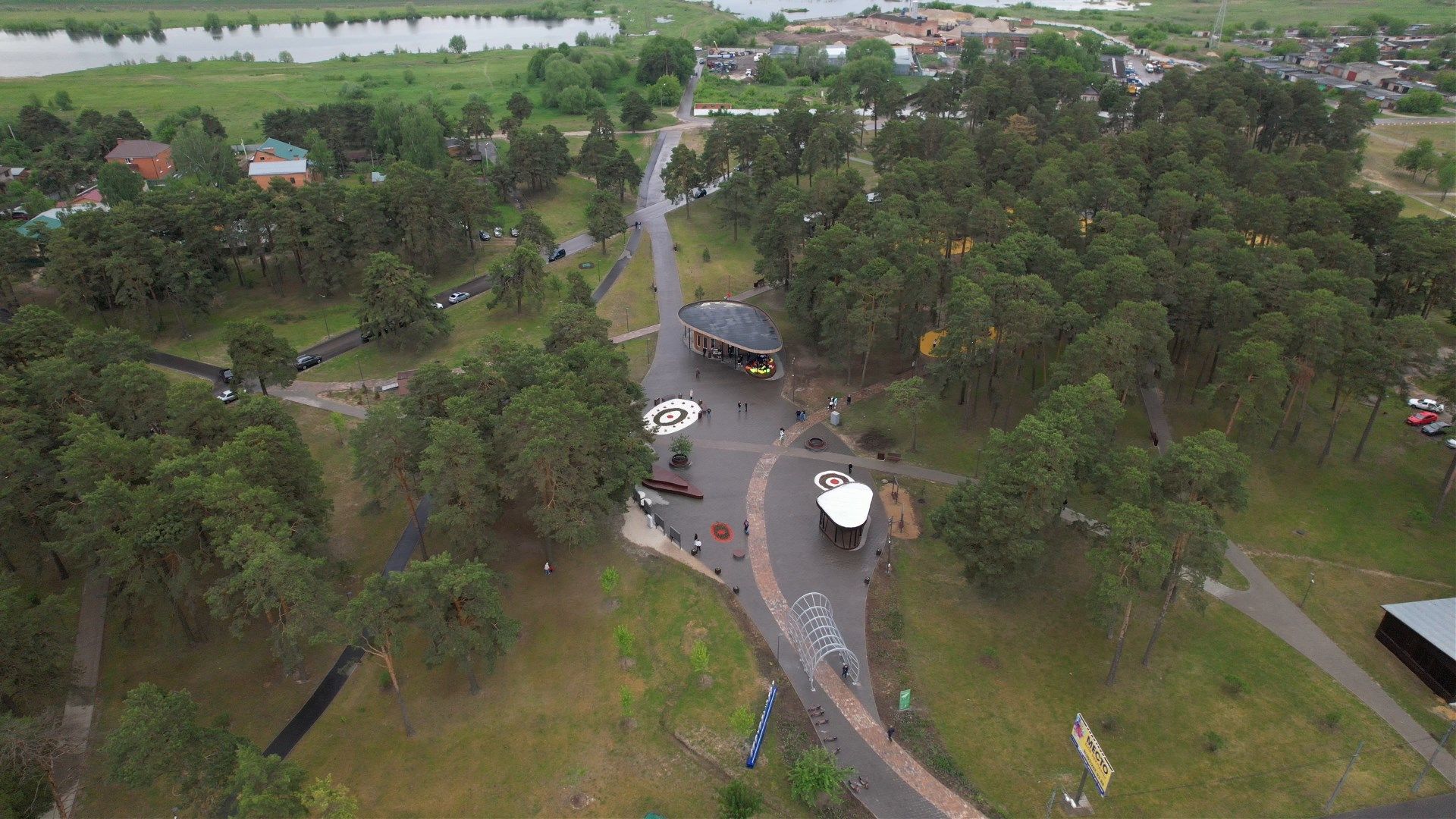 озера, парк, благоустройство,видео с коптера,