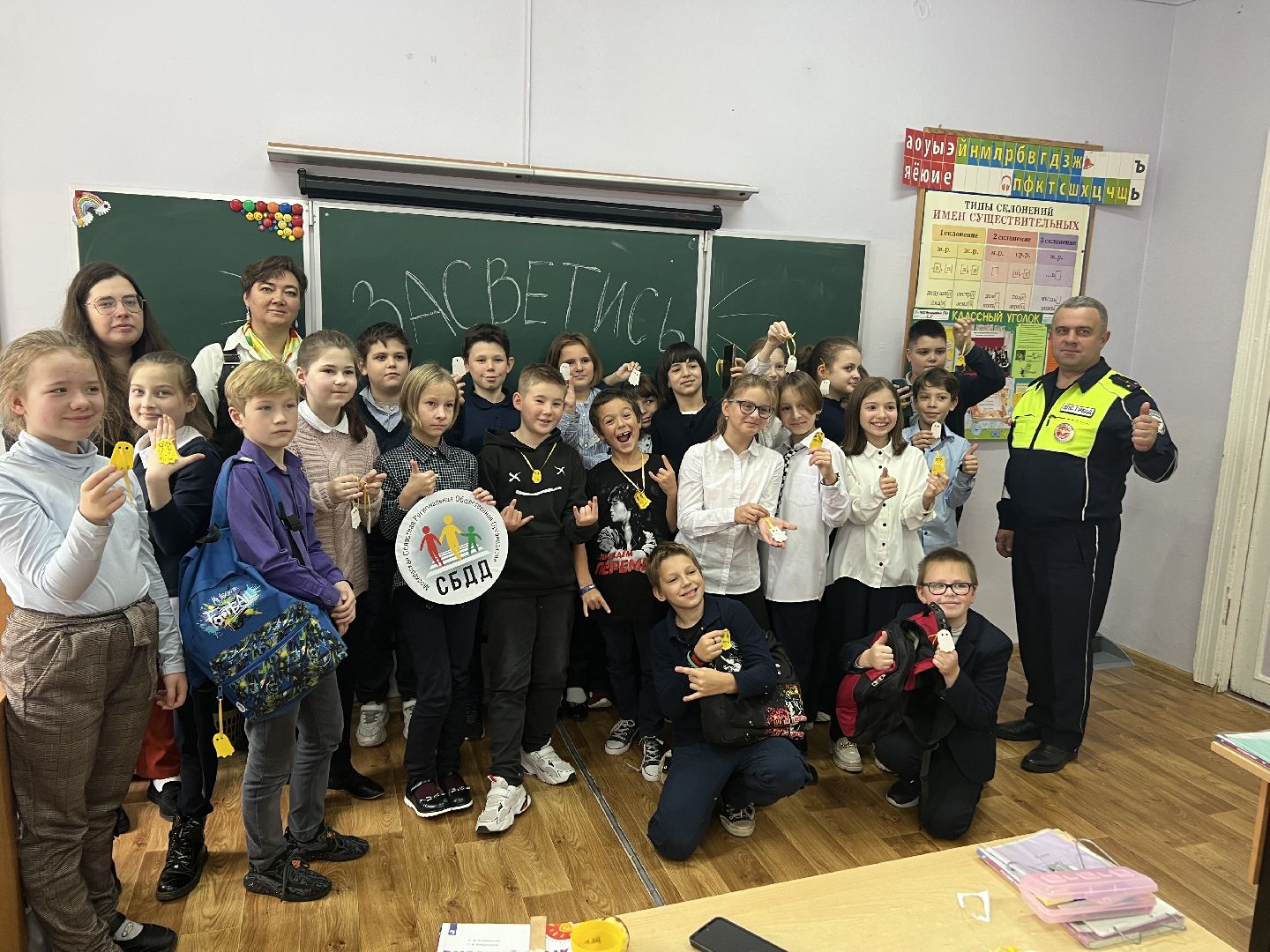 Солнечногорск, Школа, БДД, госавтоинспекторы, волонтеры, Засветись, Менделеево,