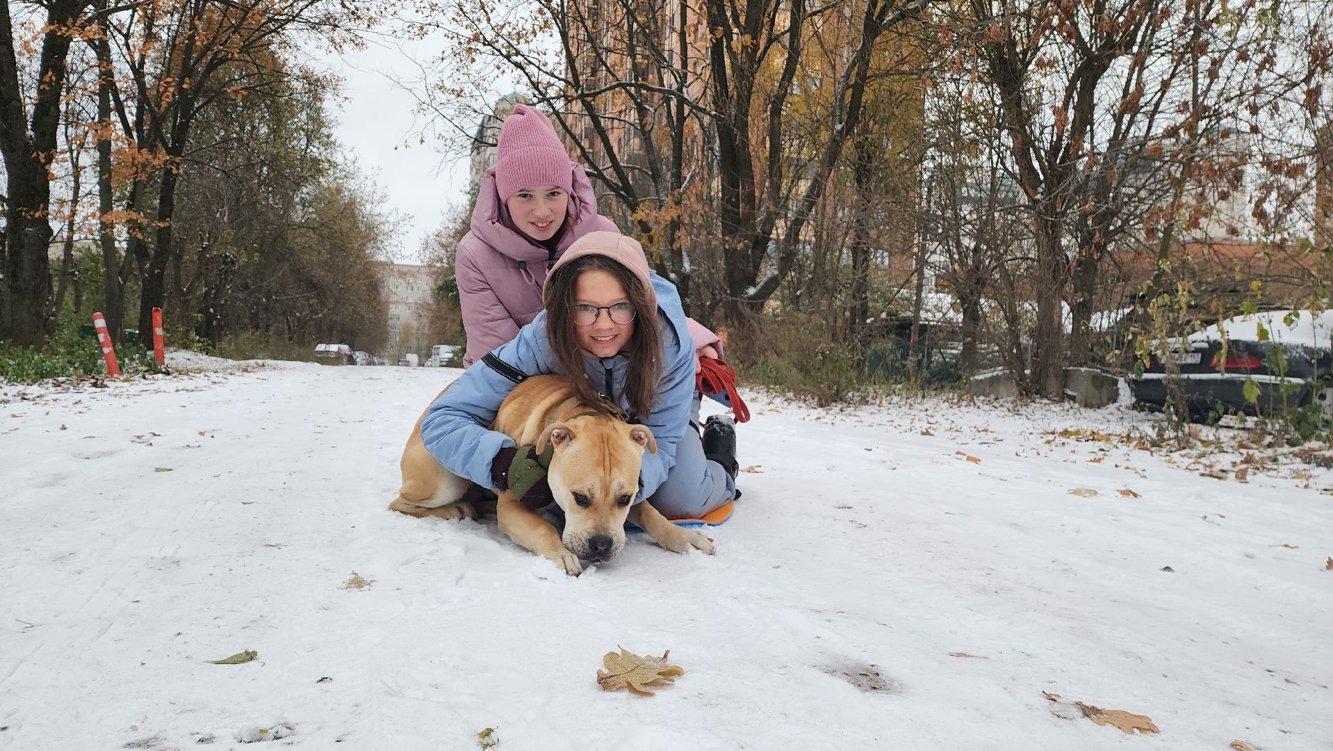 подмосковье, городской округ пушкинский, Ивантеевка, Первый снег, Город это люди, дети,