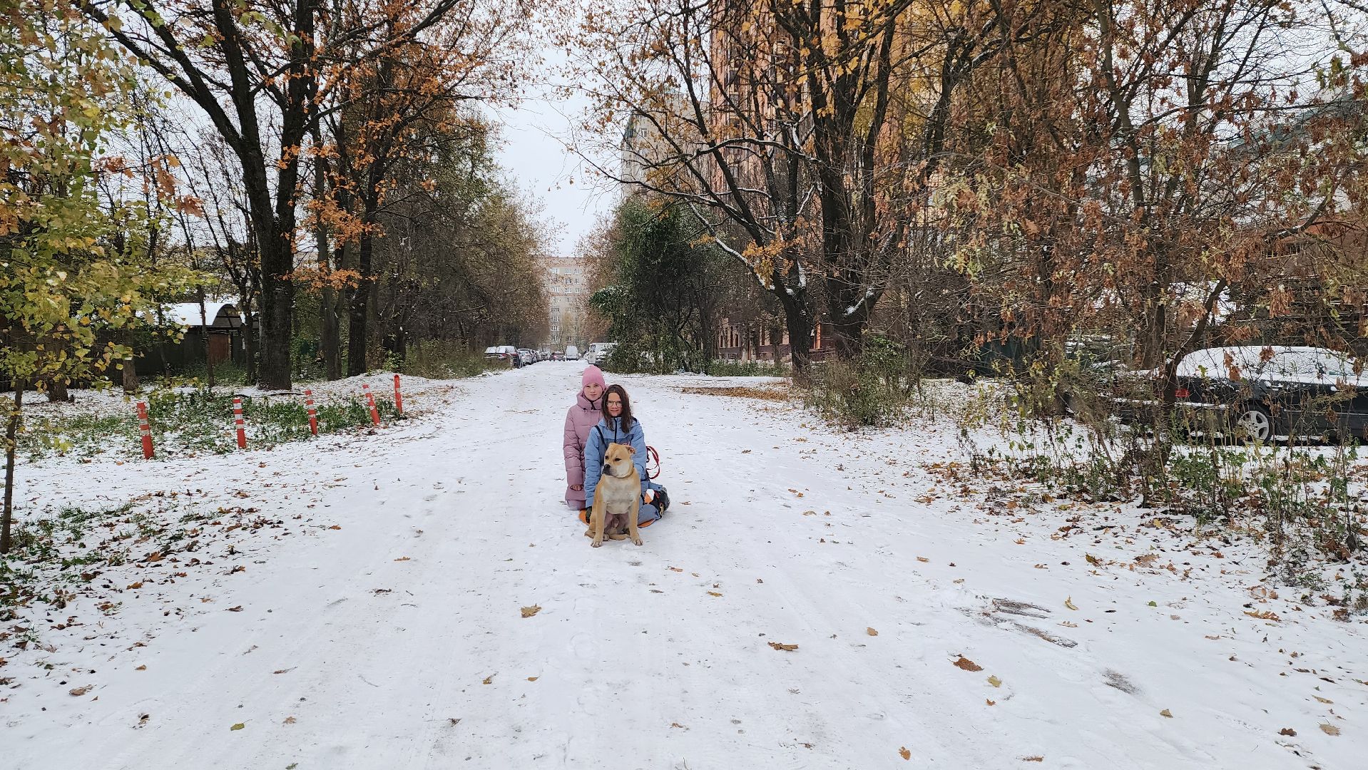 подмосковье, городской округ пушкинский, Ивантеевка, Первый снег, Город это люди, дети,