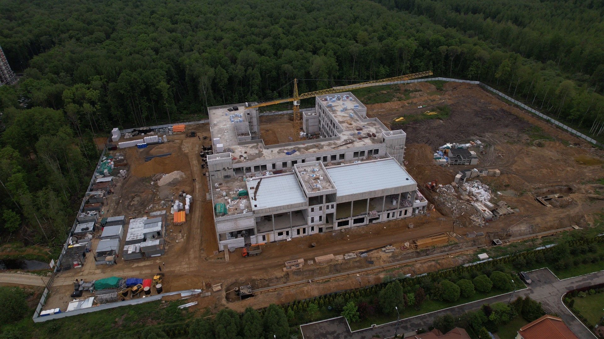 школа, ступино, стройка,видео с коптера,