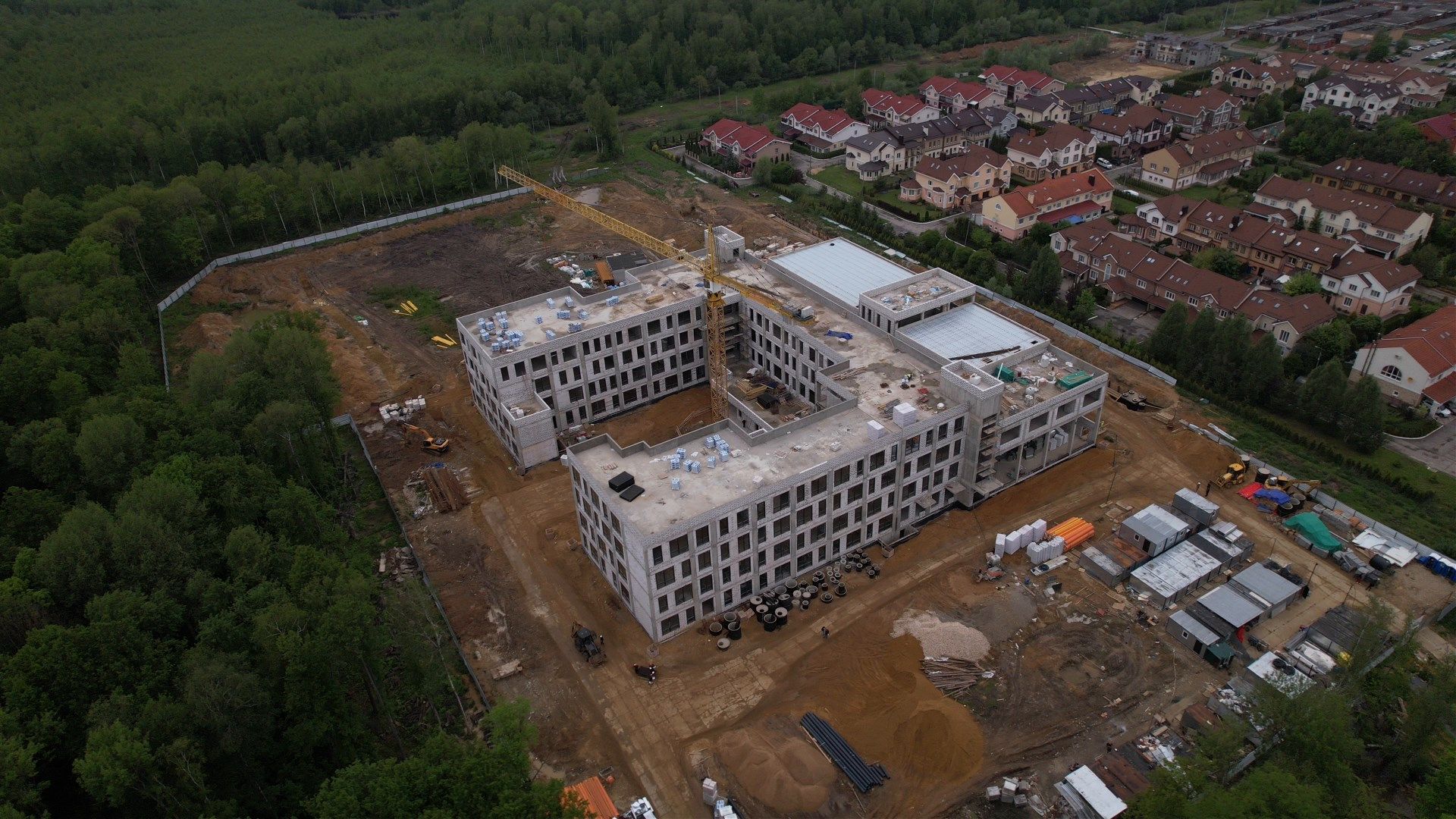 школа, ступино, стройка,видео с коптера,