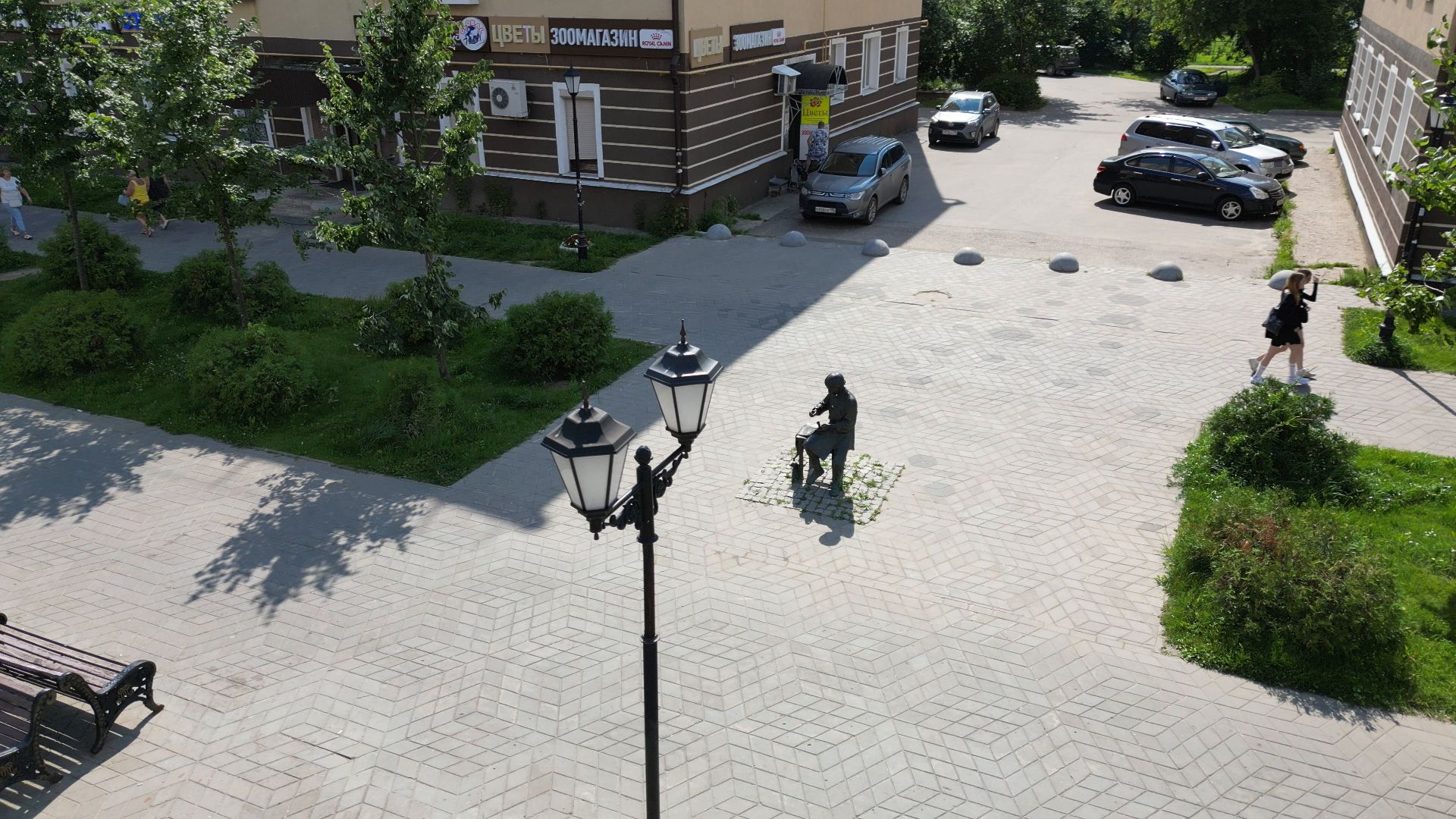 лосино-петровский, скульптура, парк, благоустройство,видео с коптера,