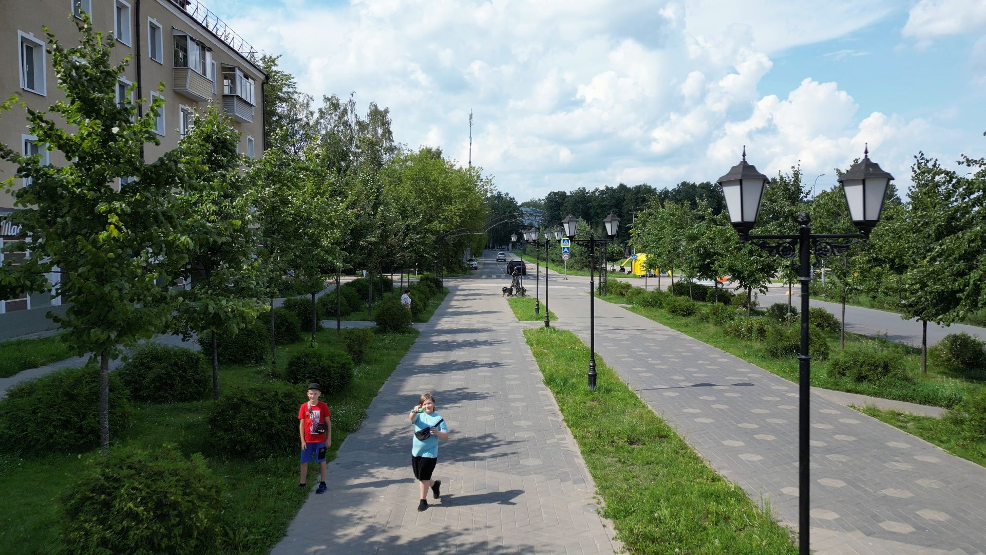 лосино-петровский, скульптура, парк, благоустройство,видео с коптера,