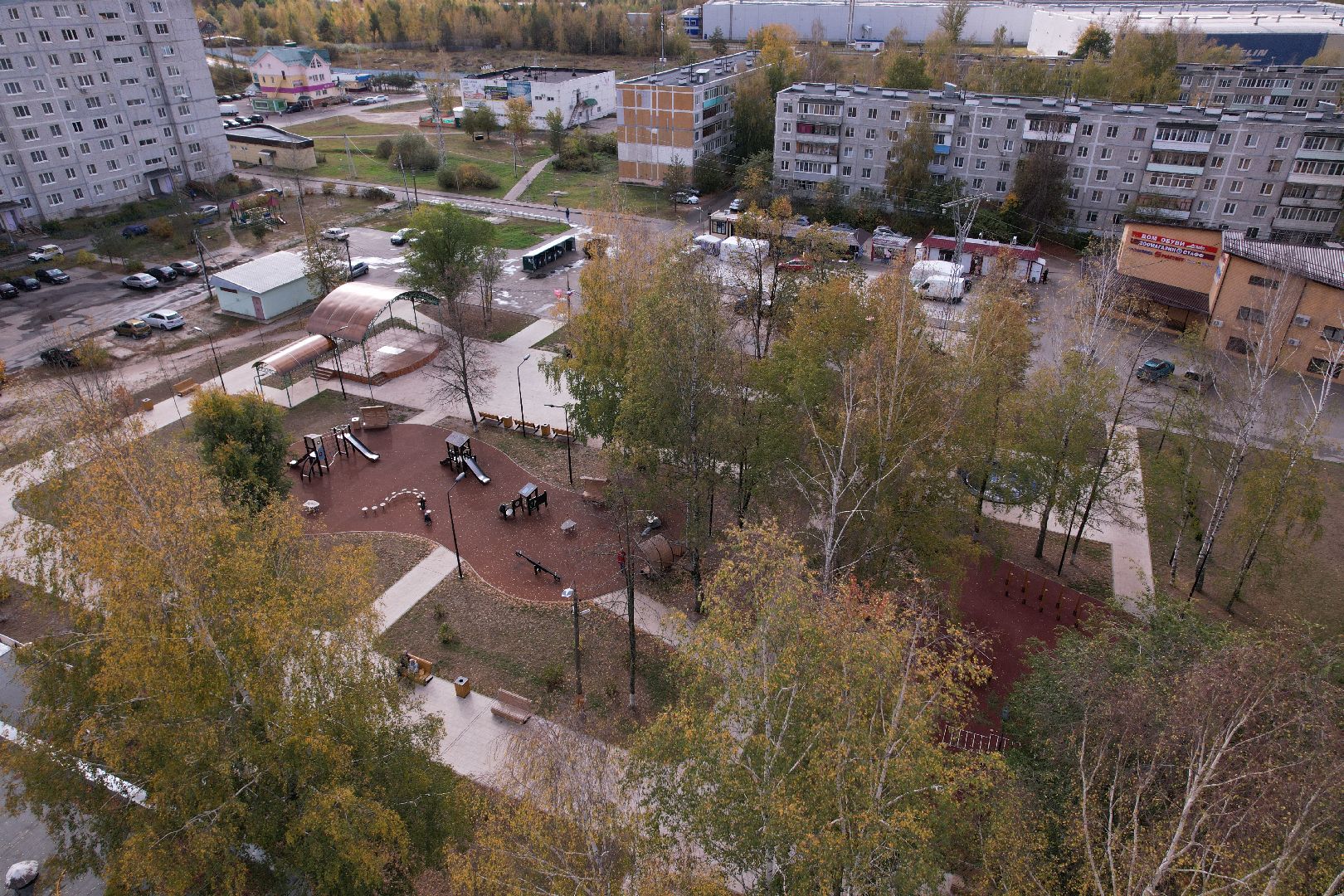 орехово-зуево, давыдово, благоустройство, сквер,видео с коптера,