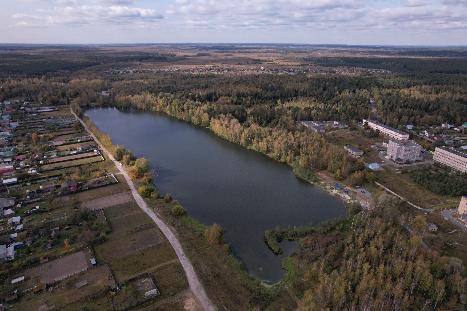 озеро, орехово-зуево, благоустройство,видео с коптера,