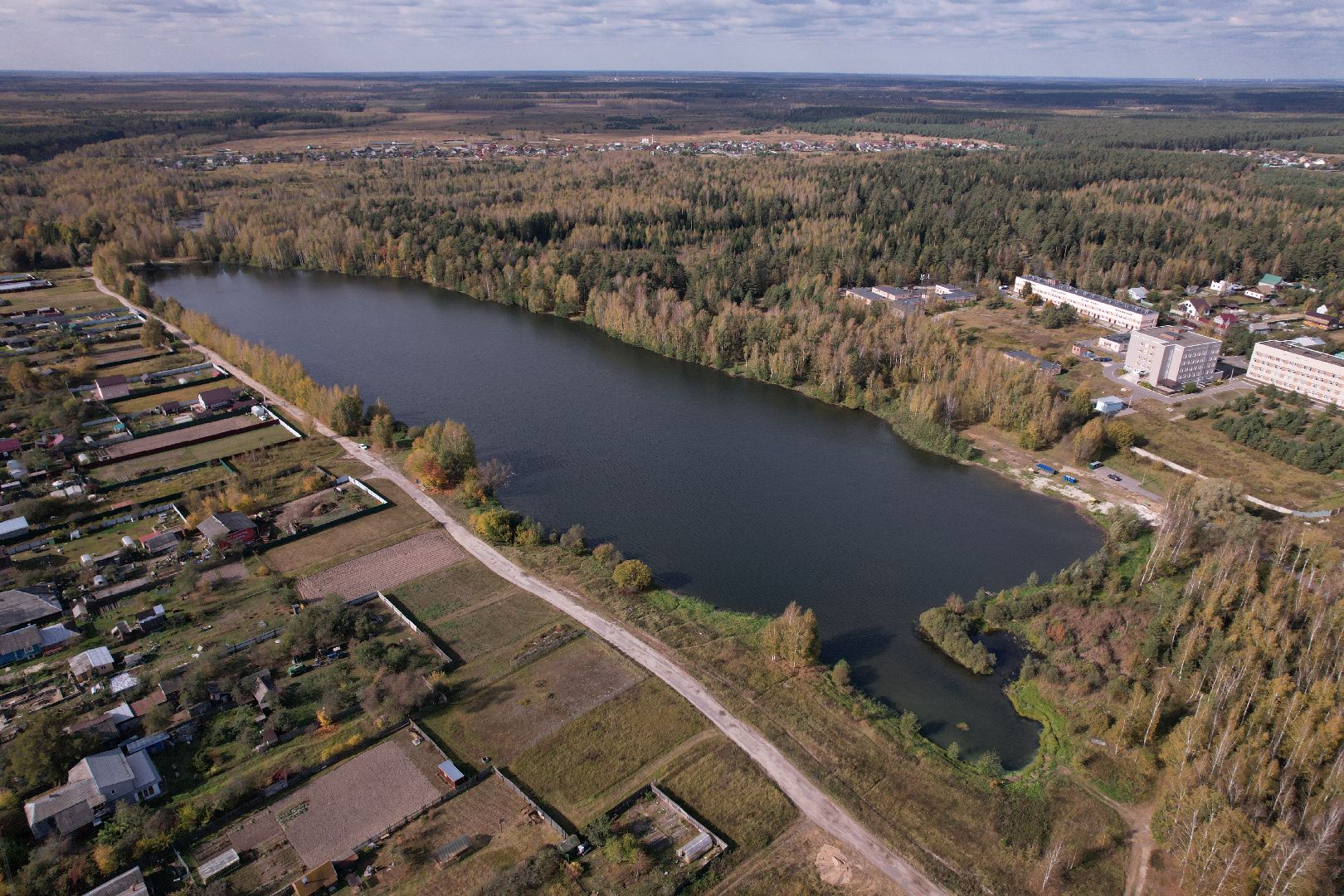 озеро, орехово-зуево, благоустройство,видео с коптера,