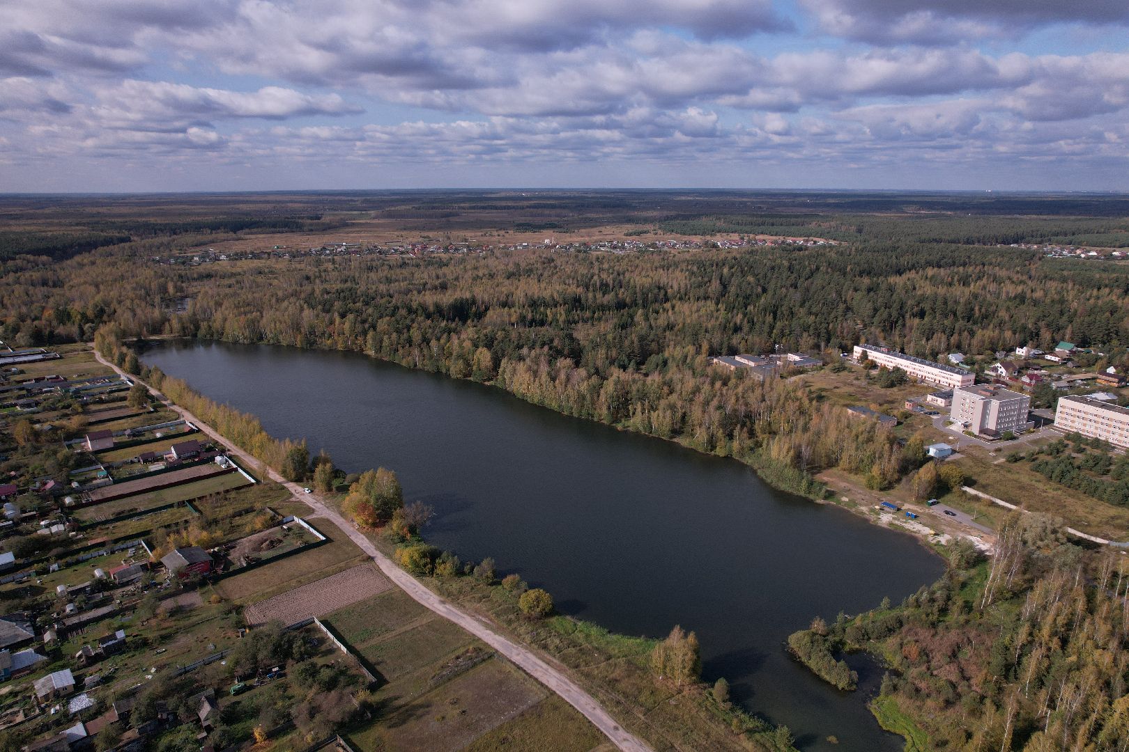 озеро, орехово-зуево, благоустройство,видео с коптера,