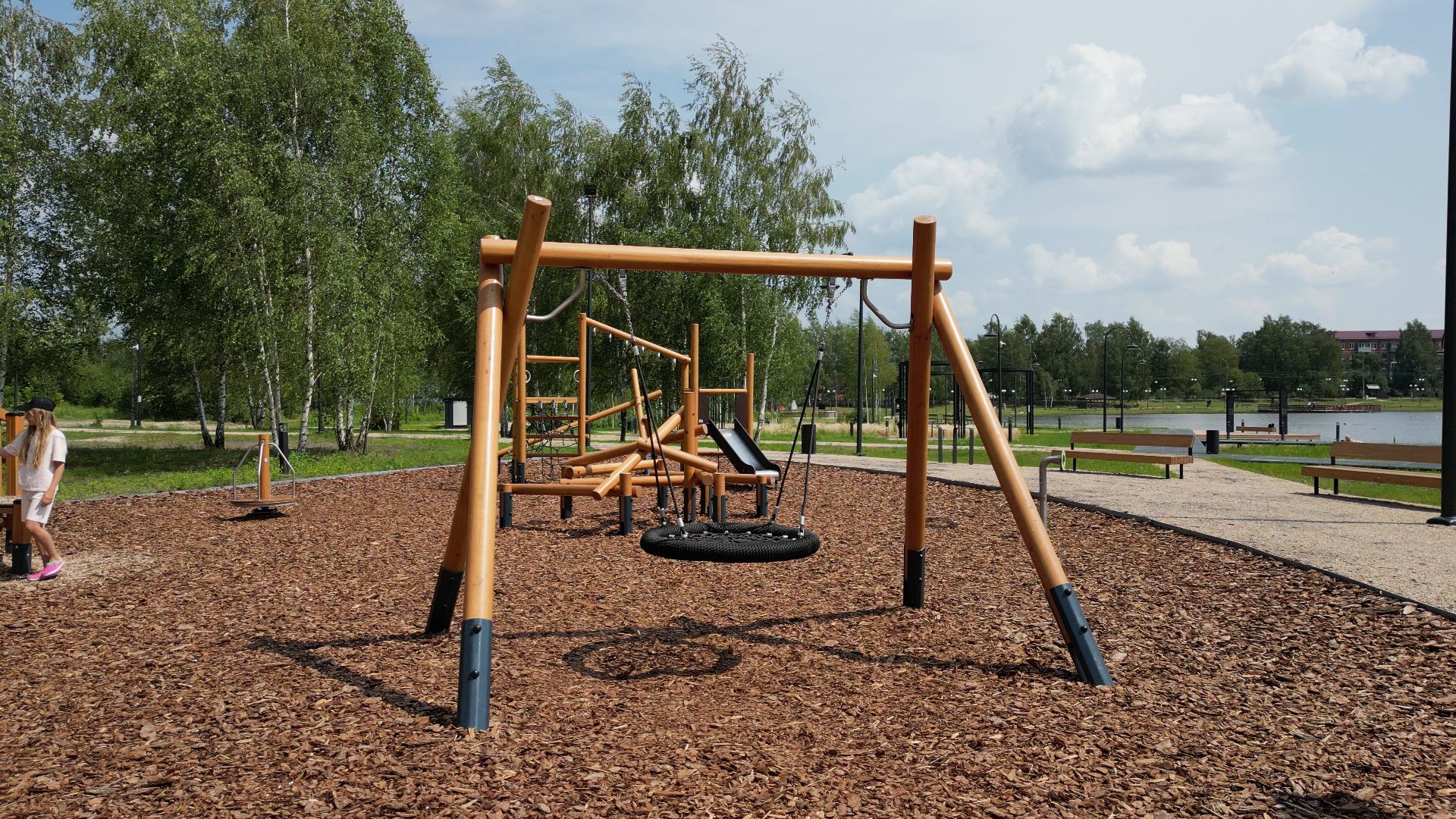 электрогорск, озеро, благоустройство,видео с коптера,