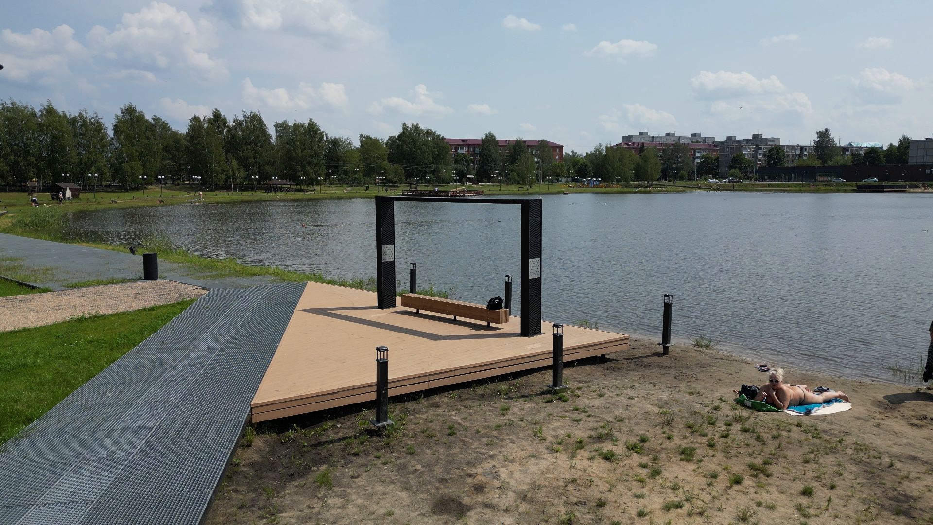 электрогорск, озеро, благоустройство,видео с коптера,