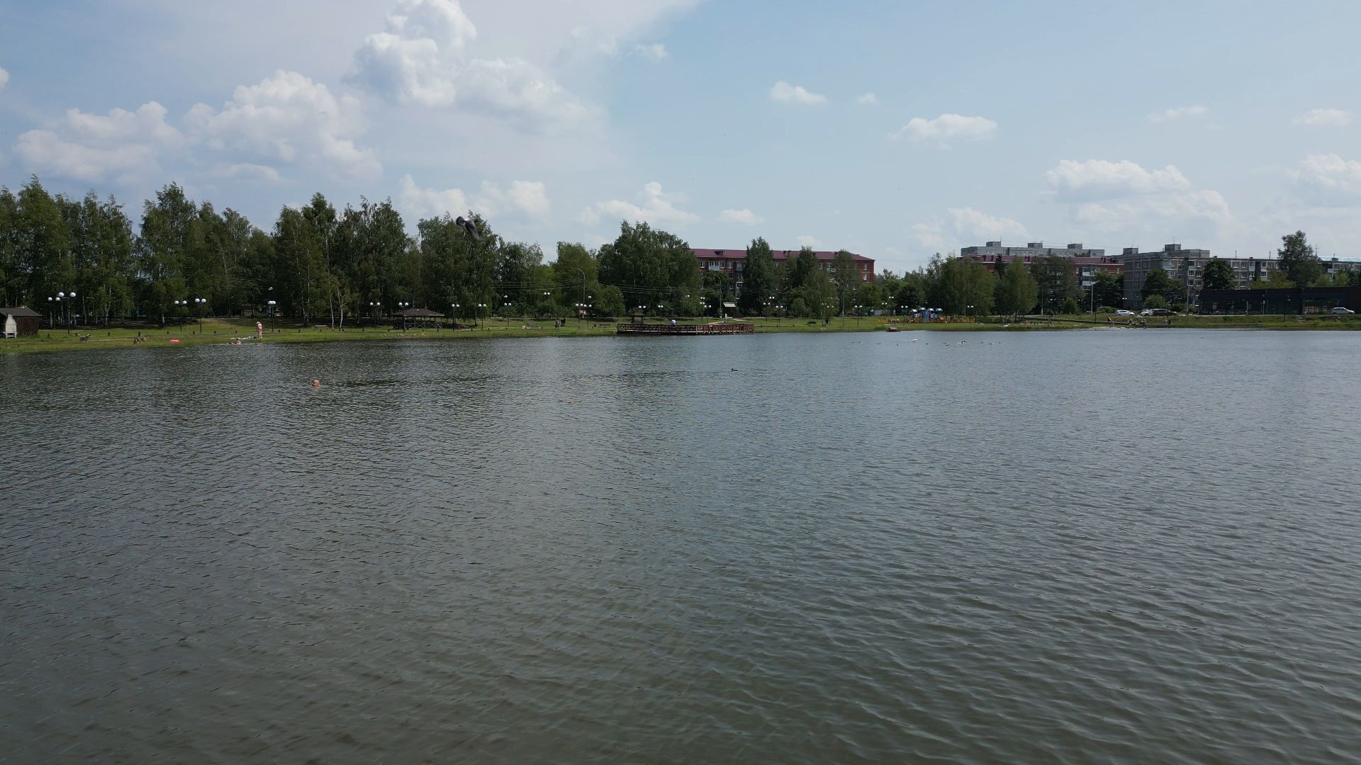 электрогорск, озеро, благоустройство,видео с коптера,