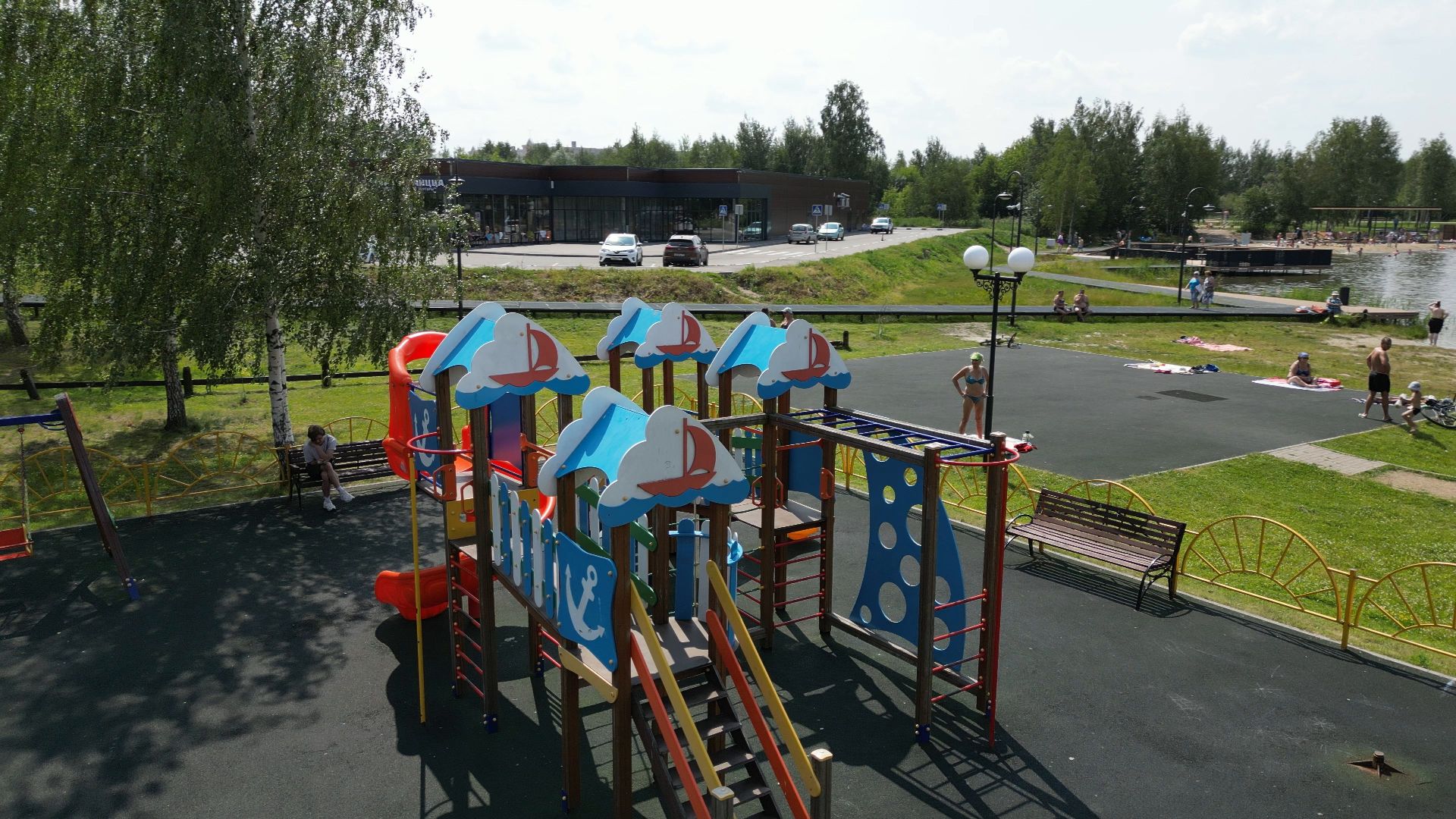 электрогорск, озеро, благоустройство,видео с коптера,