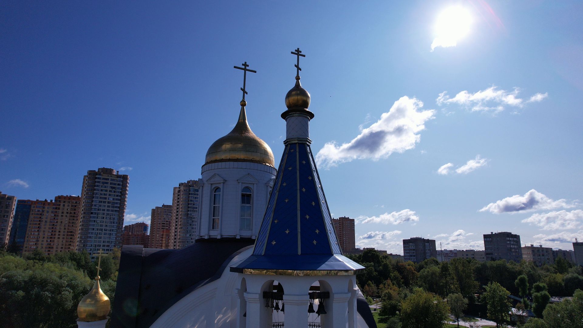 реутов, церковь, благоустройство,видео с коптера,