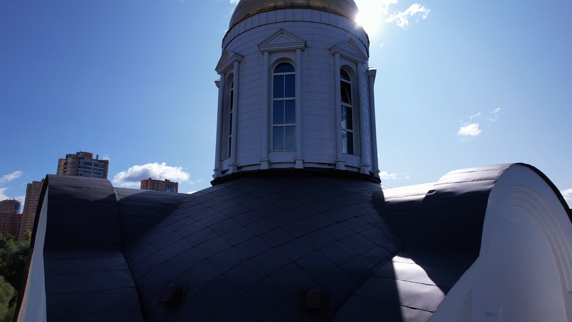 реутов, церковь, благоустройство,видео с коптера,