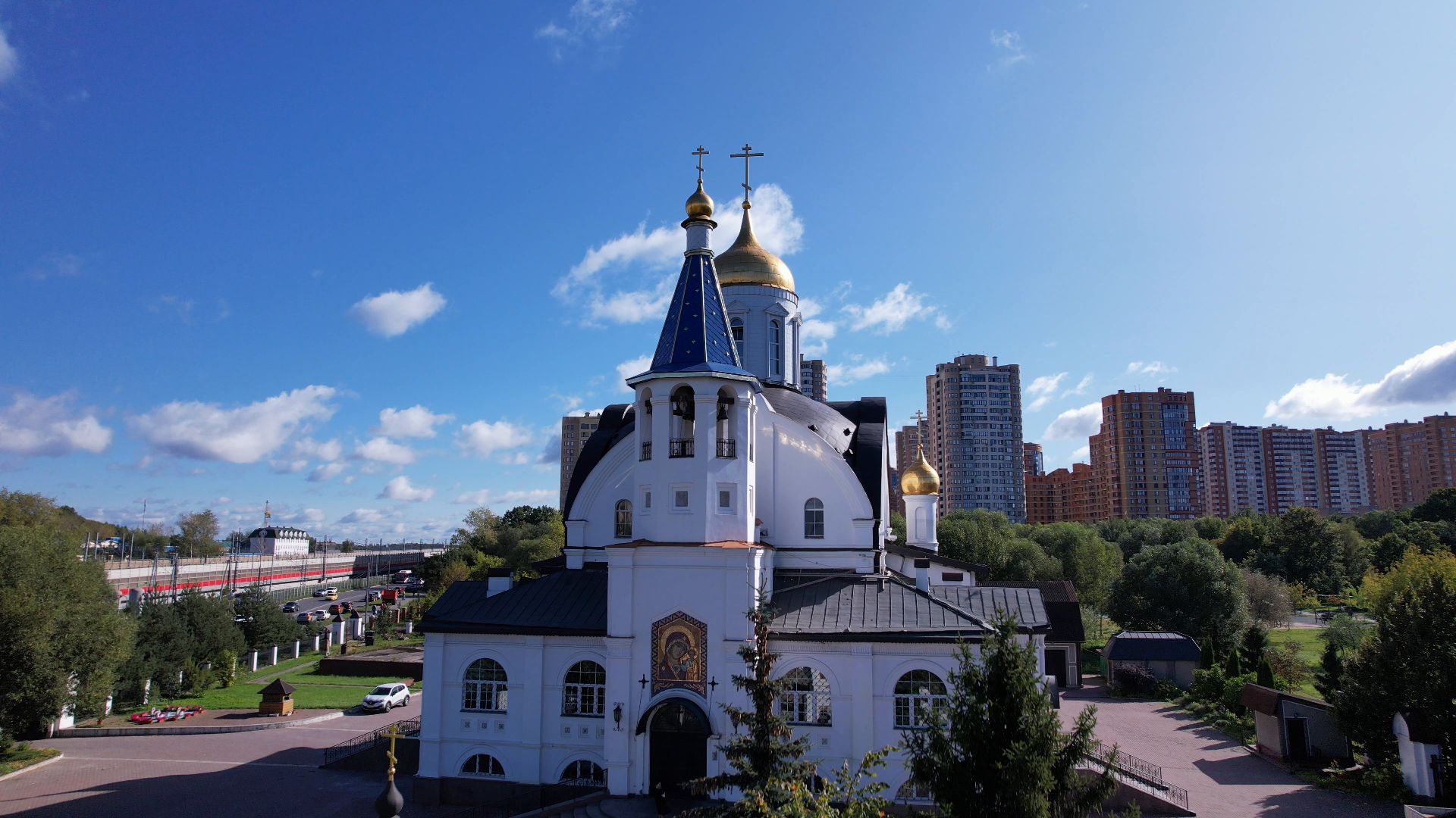 реутов, церковь, благоустройство,видео с коптера,