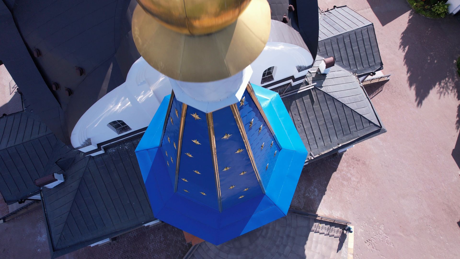 реутов, церковь, благоустройство,видео с коптера,