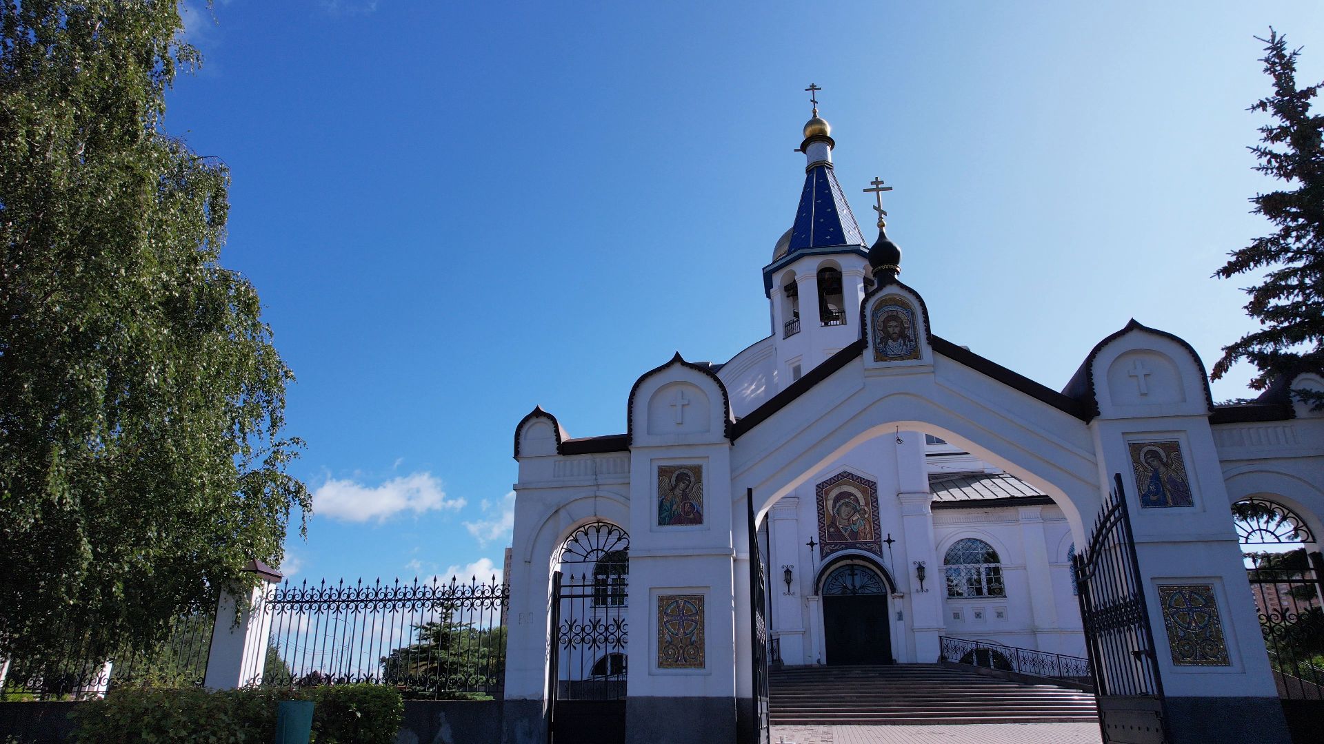 реутов, церковь, благоустройство,видео с коптера,