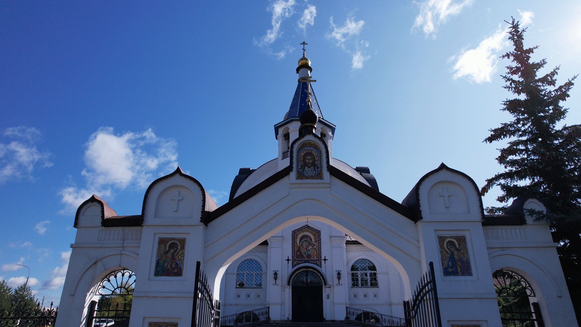 реутов, церковь, благоустройство,видео с коптера,