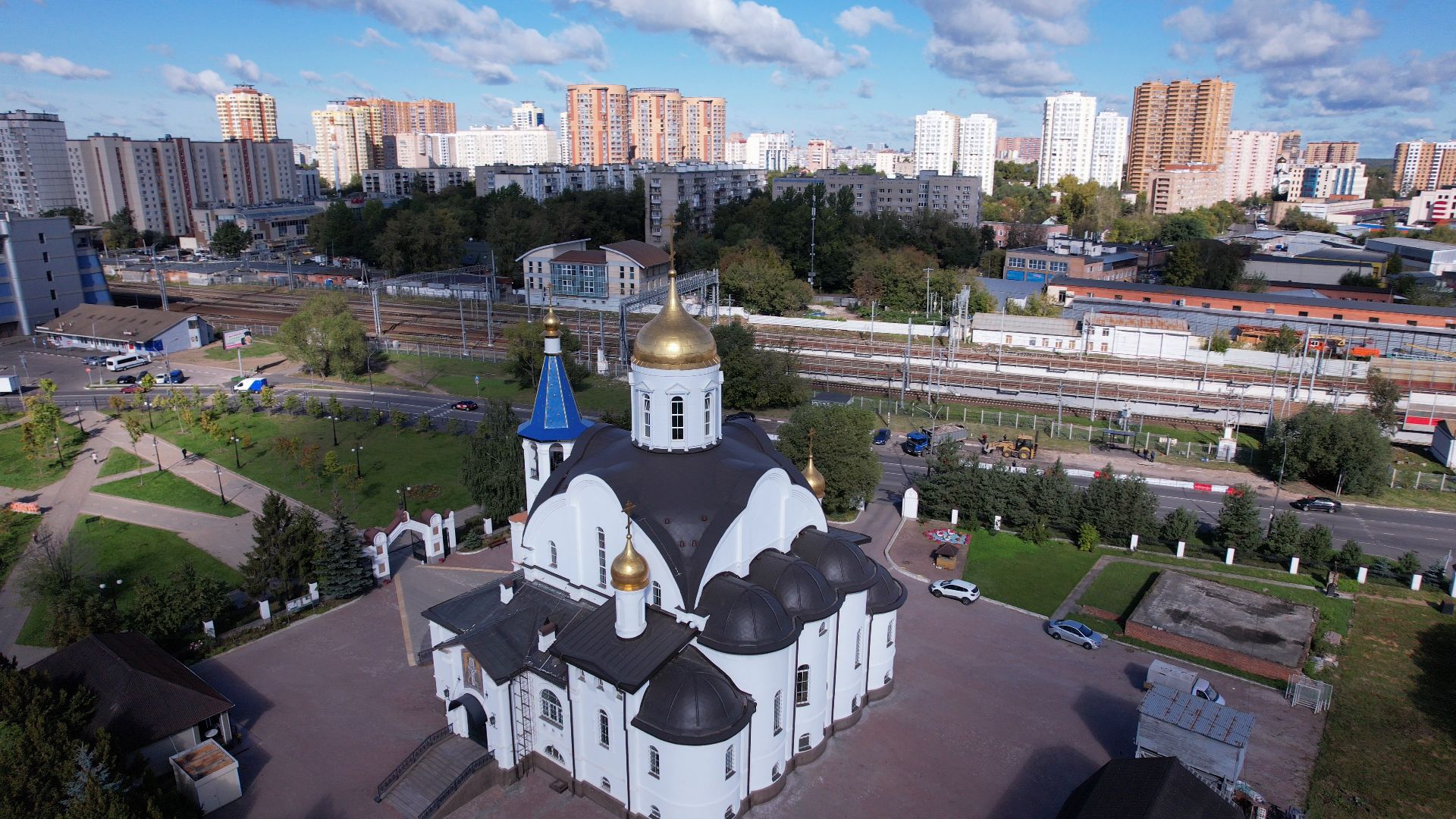 реутов, церковь, благоустройство,видео с коптера,