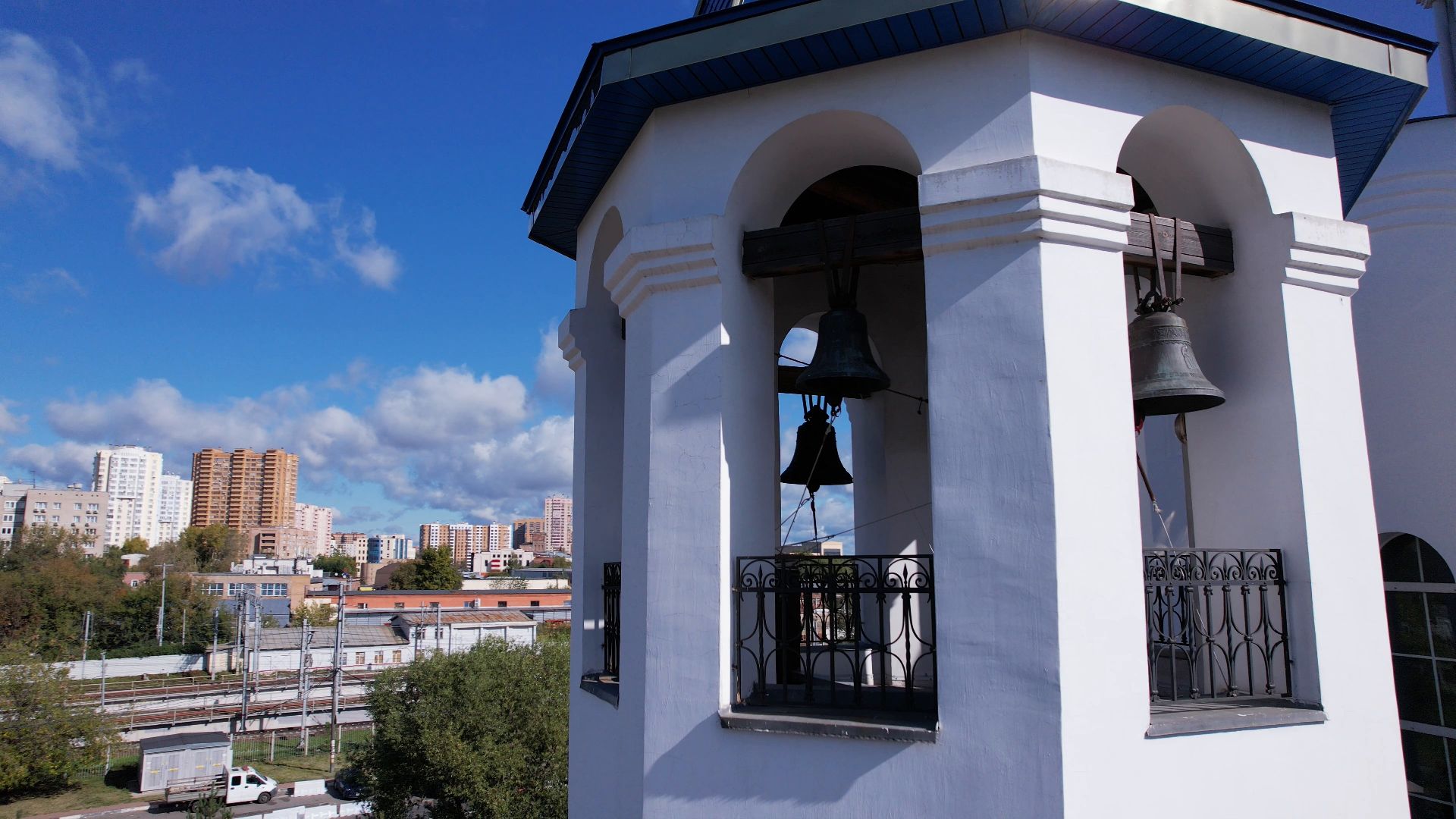 реутов, церковь, благоустройство,видео с коптера,