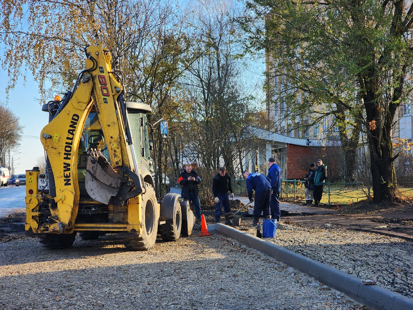 Егорьевск, благоустровйство, дорога, тротуар, парковка, поликлиника,