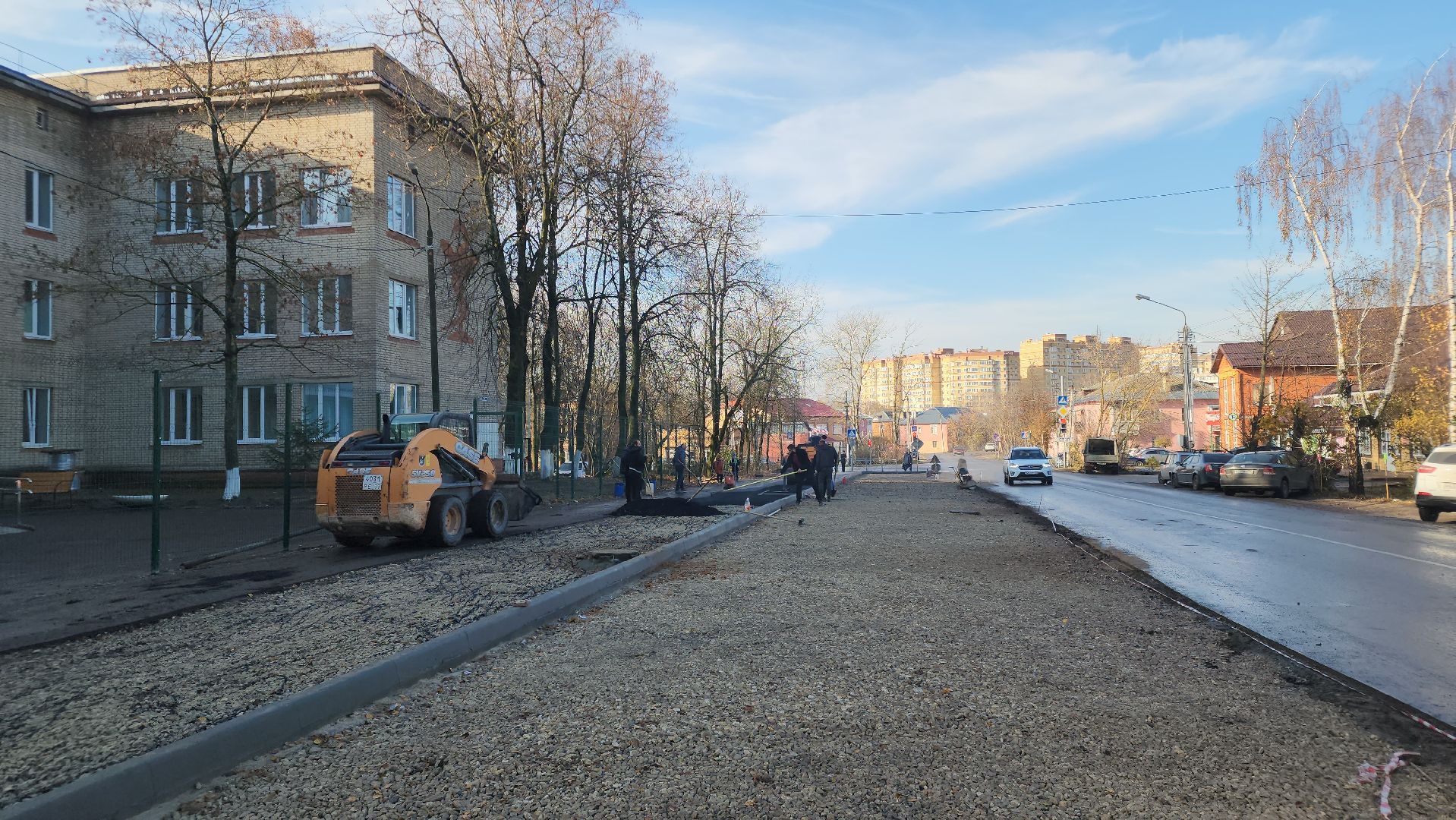 Егорьевск, благоустровйство, дорога, тротуар, парковка, поликлиника,