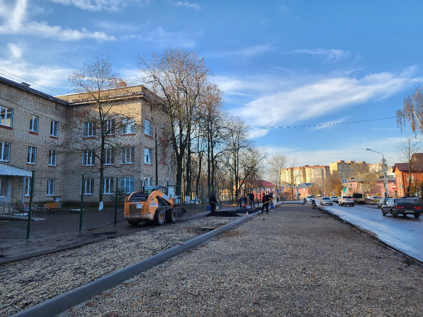 Егорьевск, благоустровйство, дорога, тротуар, парковка, поликлиника,