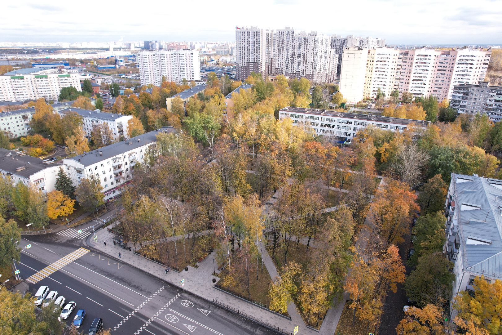 сквер, пушкина, дзержинский,видео с коптера,