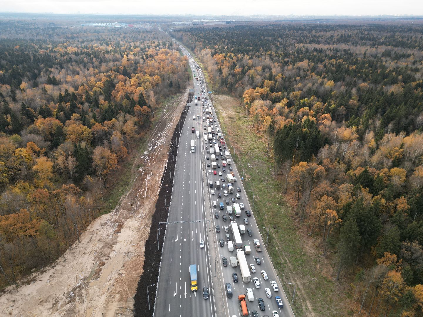 развязка, дорога, лобня,видео с коптера,