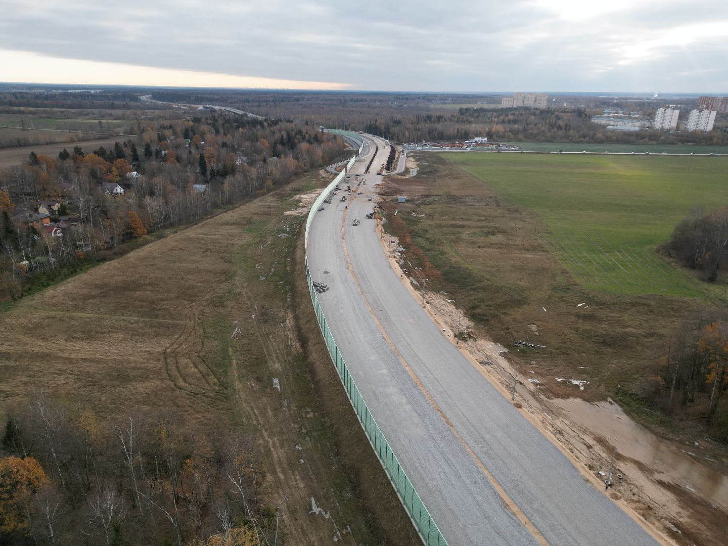 развязка, дорога, лобня,видео с коптера,