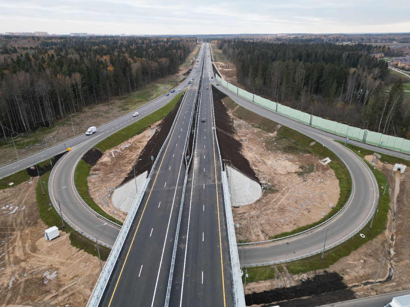 развязка, дорога, лобня,видео с коптера,